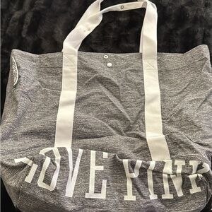 PINK Victoria's Secret Love Pink Gray Tote